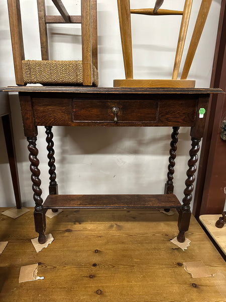 Narrow Oak Barley Twist Hall Table