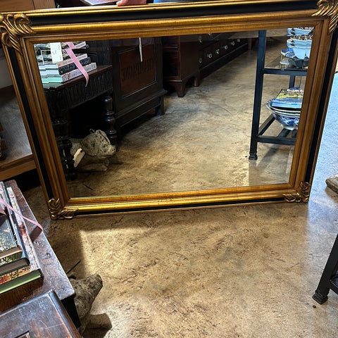 Mirror with Gold and Black Frame