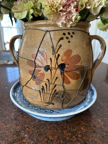 Large Pyrenees Jug Wrapped in Wire