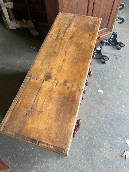 English Pine Bank of Drawers