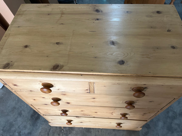 English Pine Chest with Contrasting Pulls