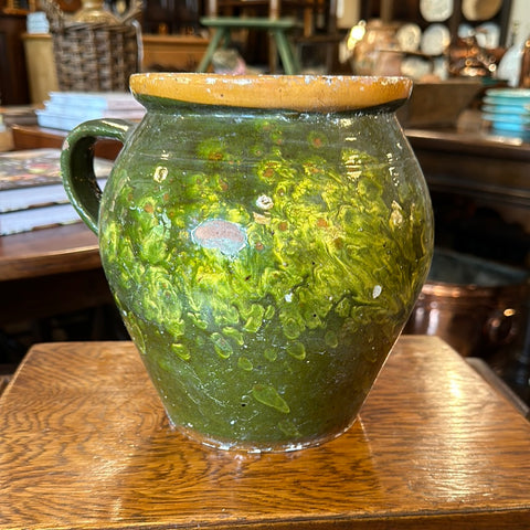 Green Pyrenees Jug with Pale Yellow Marble Design