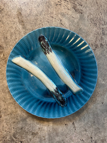 Asparagus Plate, Deep Blue