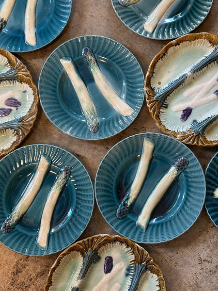 Asparagus Plate, Deep Blue