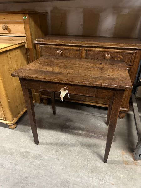 French Oak Side Table with Drawer