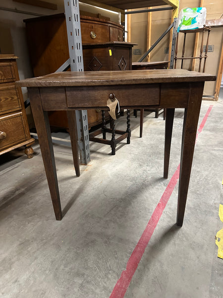 French Oak Side Table with Drawer