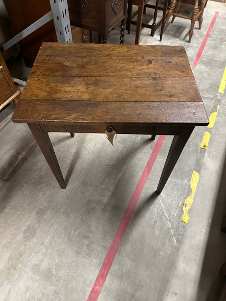 French Oak Side Table with Drawer