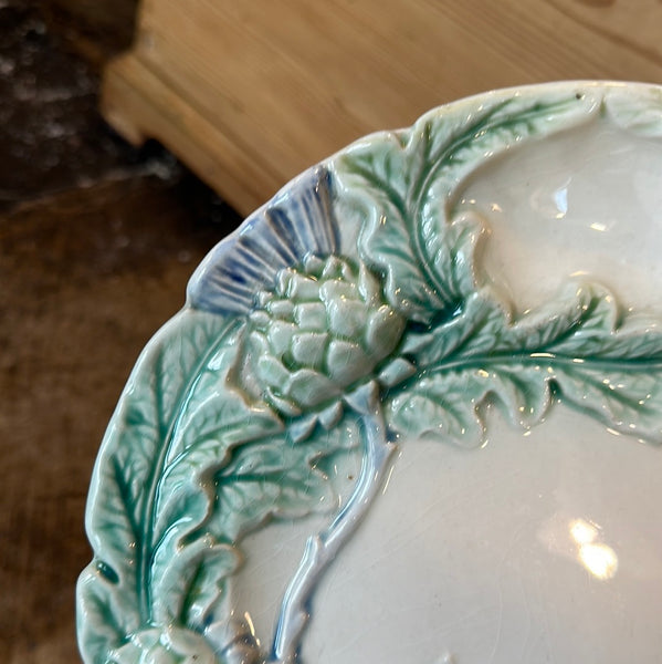 Vintage 1900s Five Lille Artichoke and Asparagus Plate