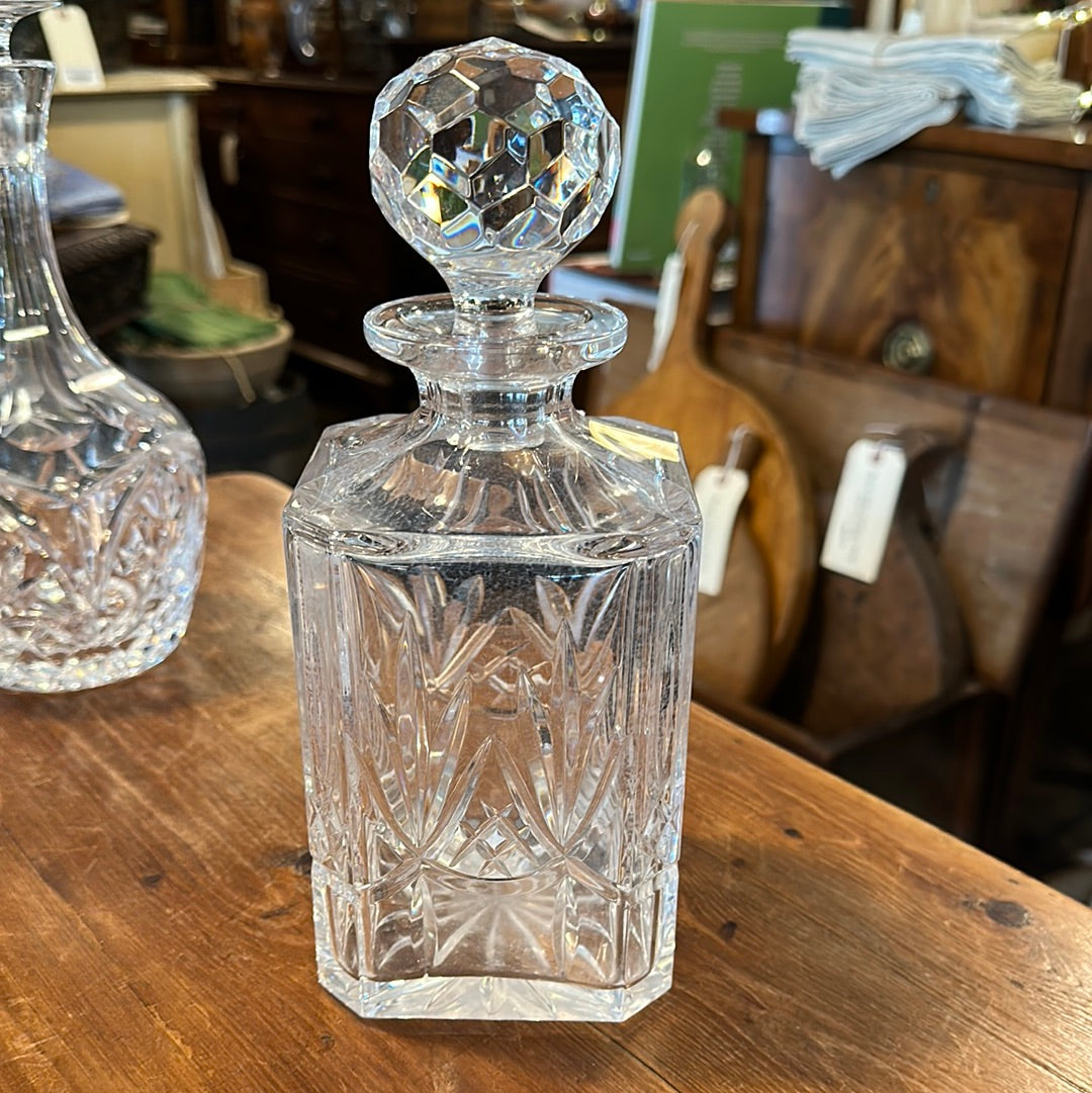 Cut Glass Square Decanter Mcintosh Cottage Antiques 3634