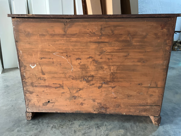Mahogany Bow Front Chest with Oval Brass Pulls