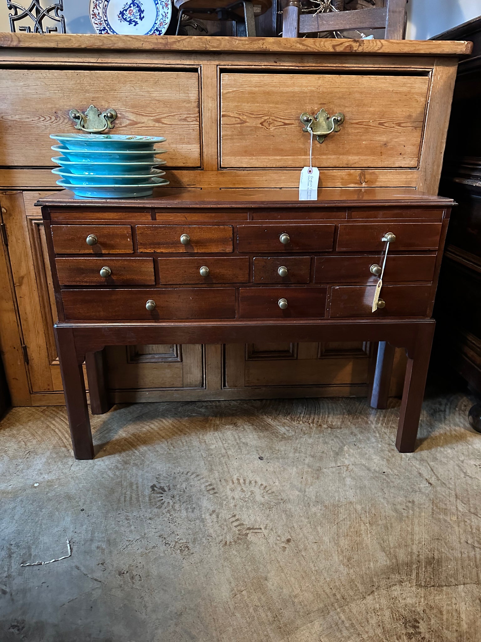 Mahogany Bank of Drawers on Recent Stand