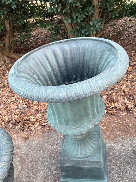 Fluted Urn on Plinth
