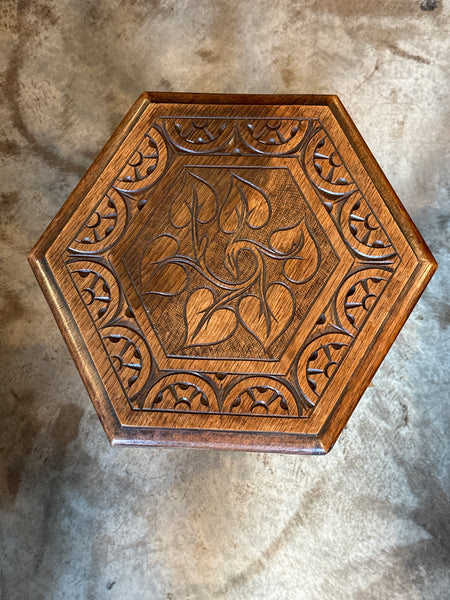 Carved Oak Drinks Table