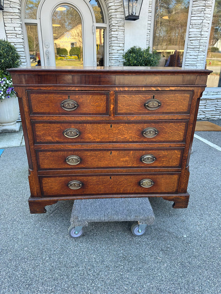 George III Oak and Mahogany Chest of Drawers