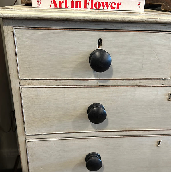 Light Gray Painted Chest with Black Pulls