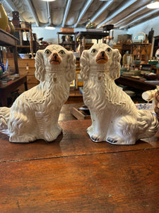 Pair of White Staffordshire Dogs