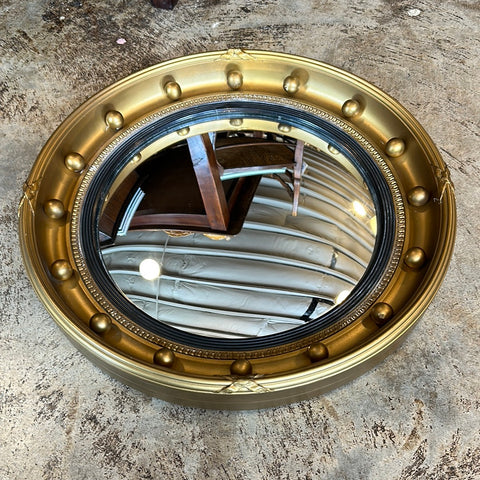 Round Gilt Frame Convex Mirror