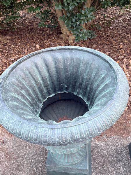 Fluted Urn on Plinth