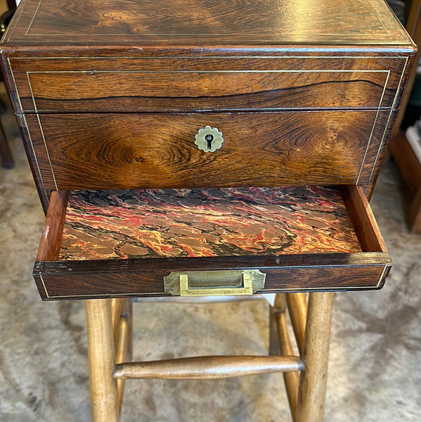 Rosewood Box with Brass Details