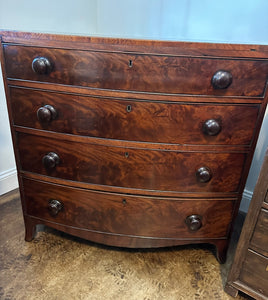 Georgian Mahogany Caddy Top Bow Front Chest