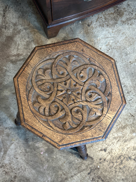 Carved Oak Drinks Table