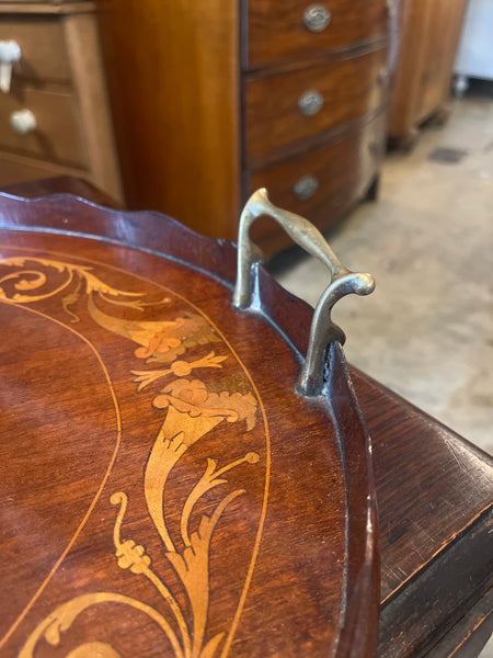 Mahogany Oval Tray with Inlay