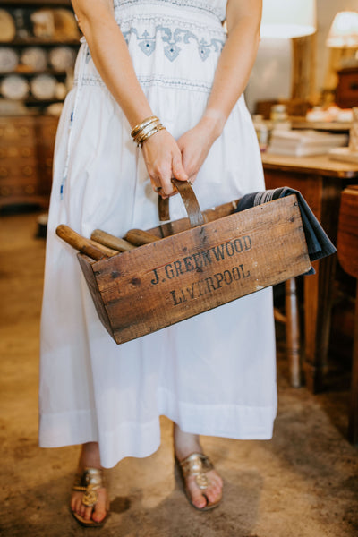 Small Wooden Trug, "J. Greenwood Liverpool"