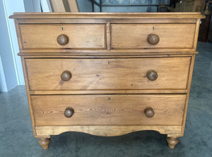 Pine Chest with Band of Molding and Scalloped Apron