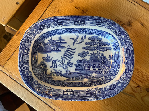 Very Small Blue Willow Platter