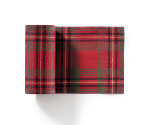 MY DRAP Cotton Cocktail Napkins 50 Per Roll, Red Tartan Xmas: 100% Cotton