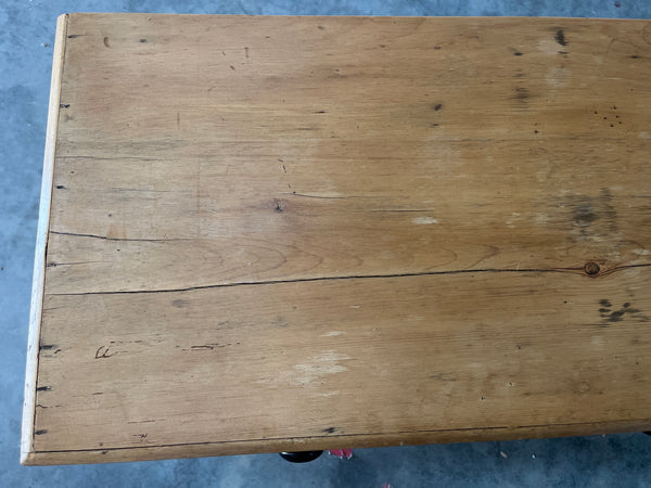 English Pine Chest with Black Painted Pulls