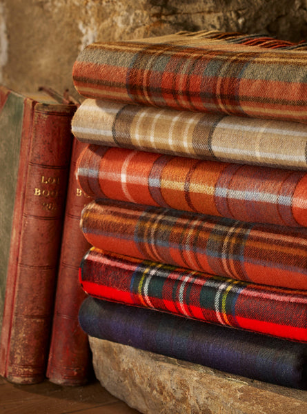 Tartan Plaid - Merino Lambswool Throw Blankets - Made in UK: Antique Buchanan