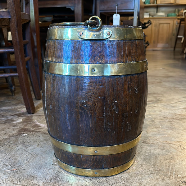 Edwardian Brass Bound Coopered Barrel