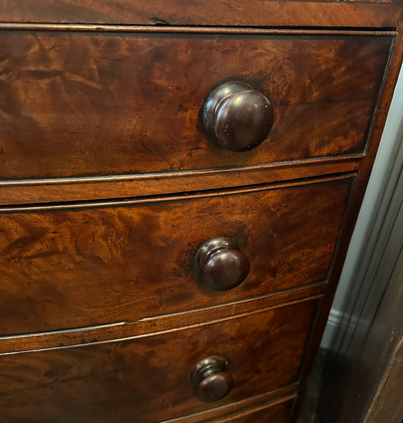 Georgian Mahogany Caddy Top Bow Front Chest