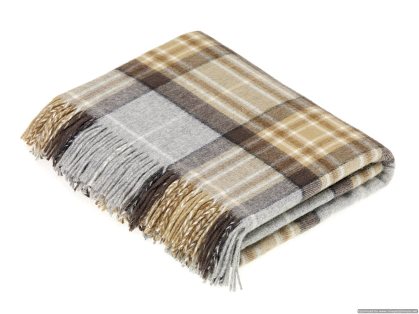 Tartan Plaid - Merino Lambswool Throw Blankets - Made in UK: Dress Stewart