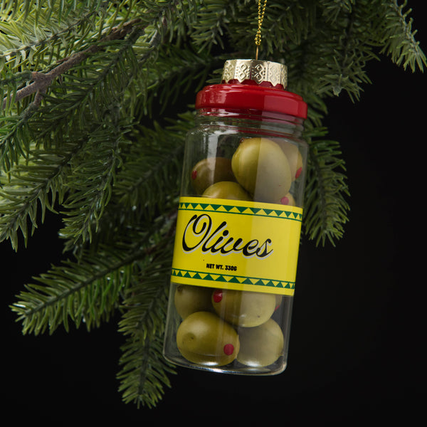 Olive Jar Cocktail Garnish Holiday Ornament Christmas Decor