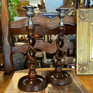 Pair of Open Twist Candlesticks