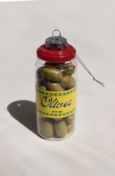 Olive Jar Cocktail Garnish Holiday Ornament Christmas Decor