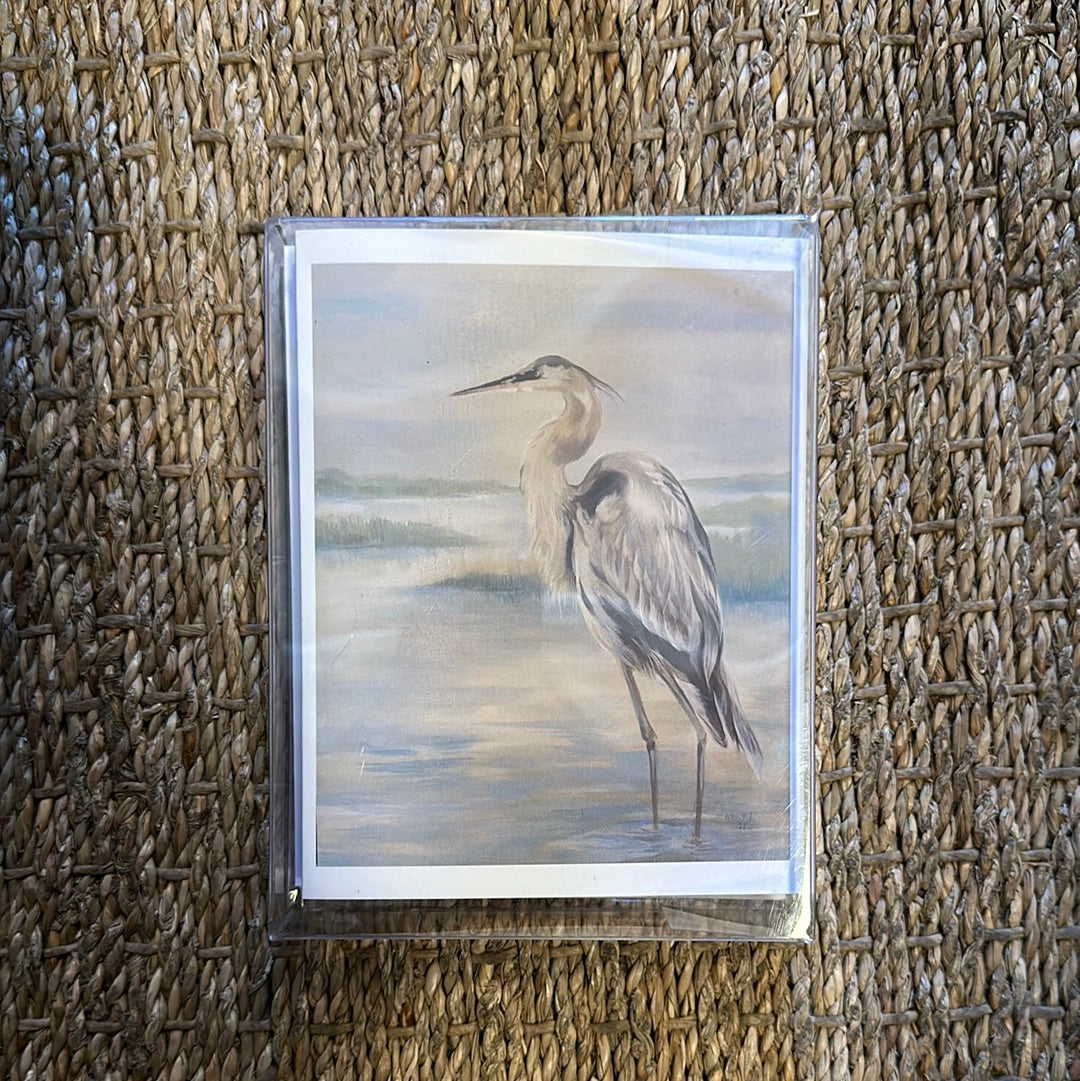 Set of 5 Notecards - Heron