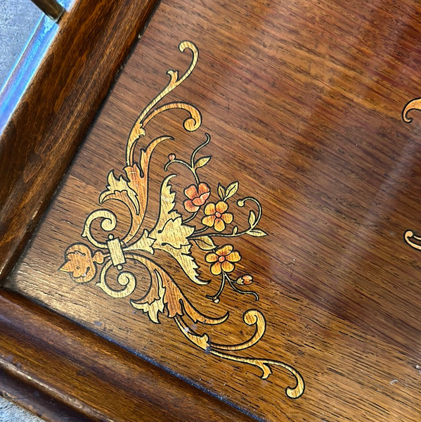 Tray with Inlaid Floral Design