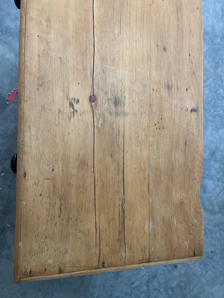 English Pine Chest with Black Painted Pulls