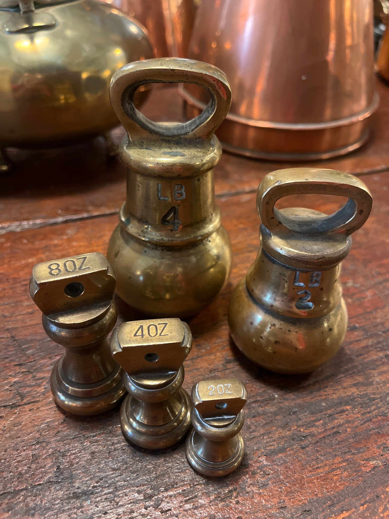 Set of 5 Brass Weights