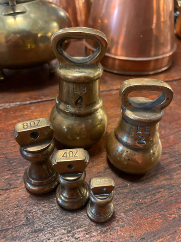 Set of 5 Brass Weights