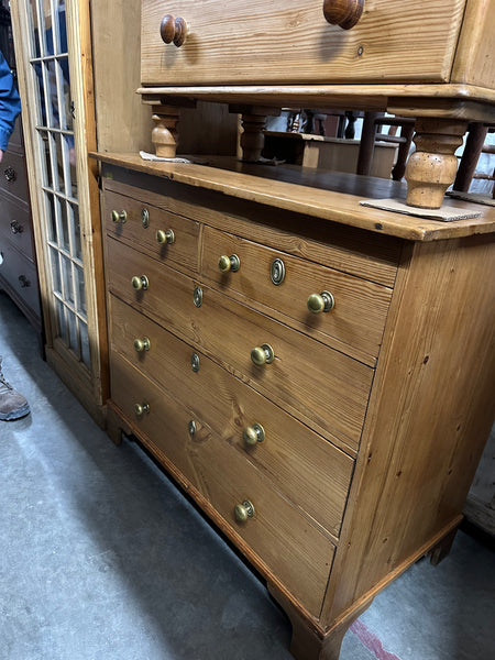 Georgian Pine Chest with Brass Pulls