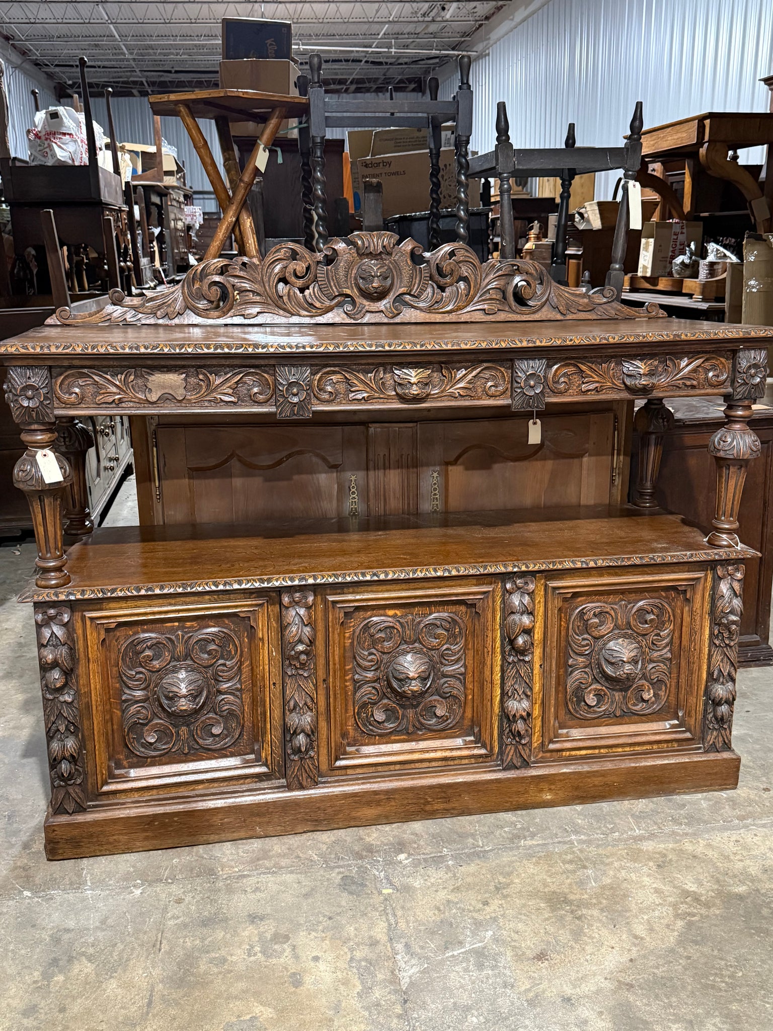 Victorian Carved Oak Buffet