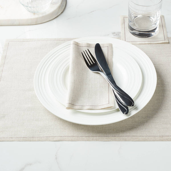 Natural Linen Cocktail Napkins 50 Units