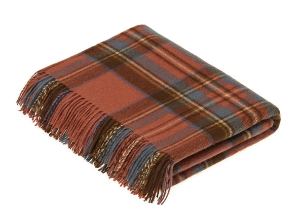 Tartan Plaid - Merino Lambswool Throw Blankets - Made in UK: Antique Buchanan