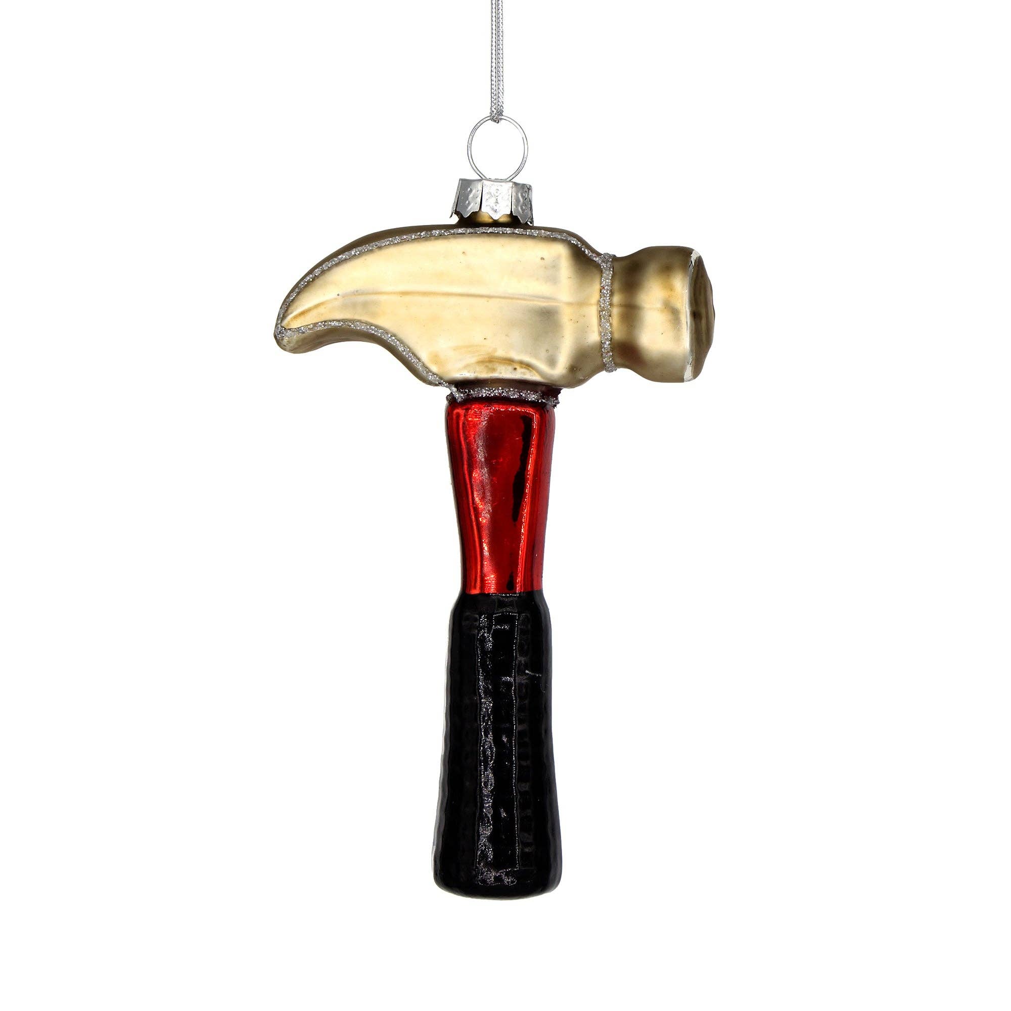 Hammer, Retro Glass Tool Ornament