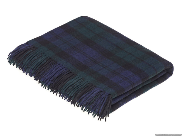 Tartan Plaid - Merino Lambswool Throw Blankets - Made in UK: Royal Stewart