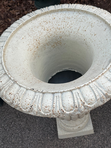 Off White Cast Iron Urn